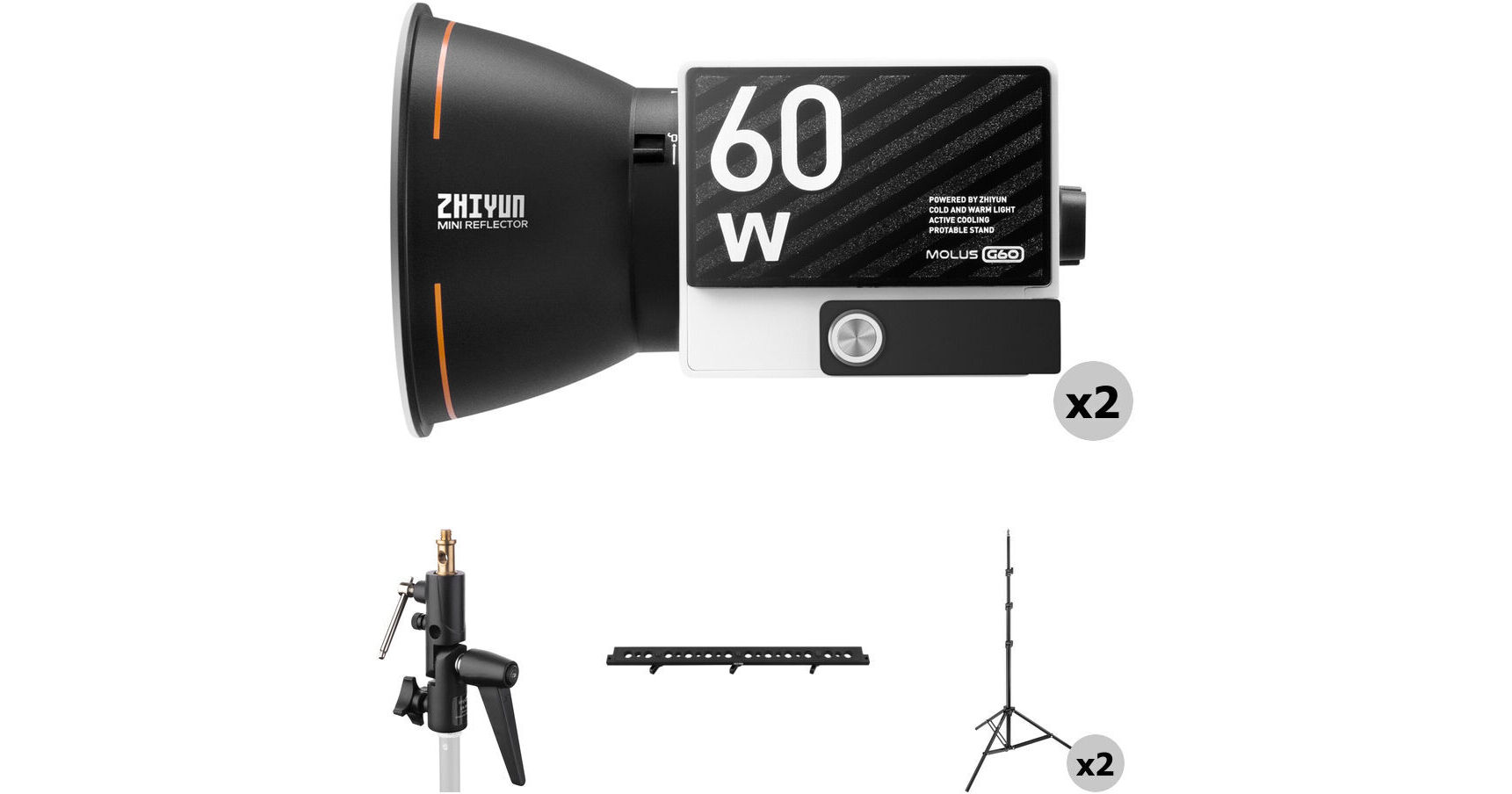 Zhiyun MOLUS G60 Bi-Color Pocket COB Monolight (2-Light Combo