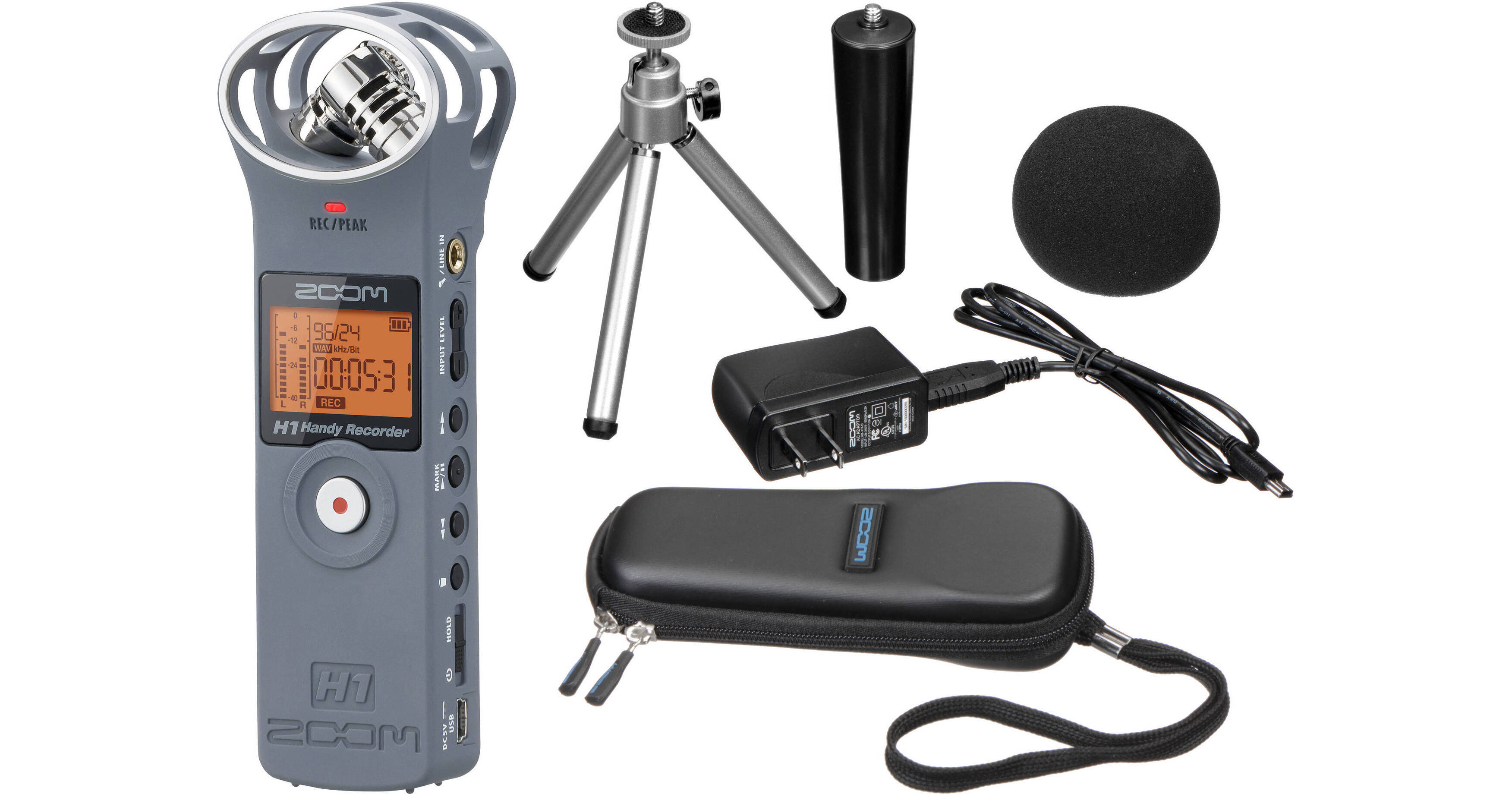 Zoom H1 Audio Recorder and Accessory Kit (Gray) B&H Photo Video