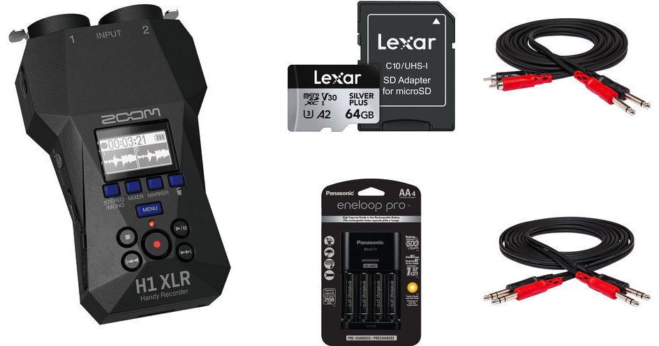 Zoom H1 XLR Portable Audio Recorder for Video with DJ Recording