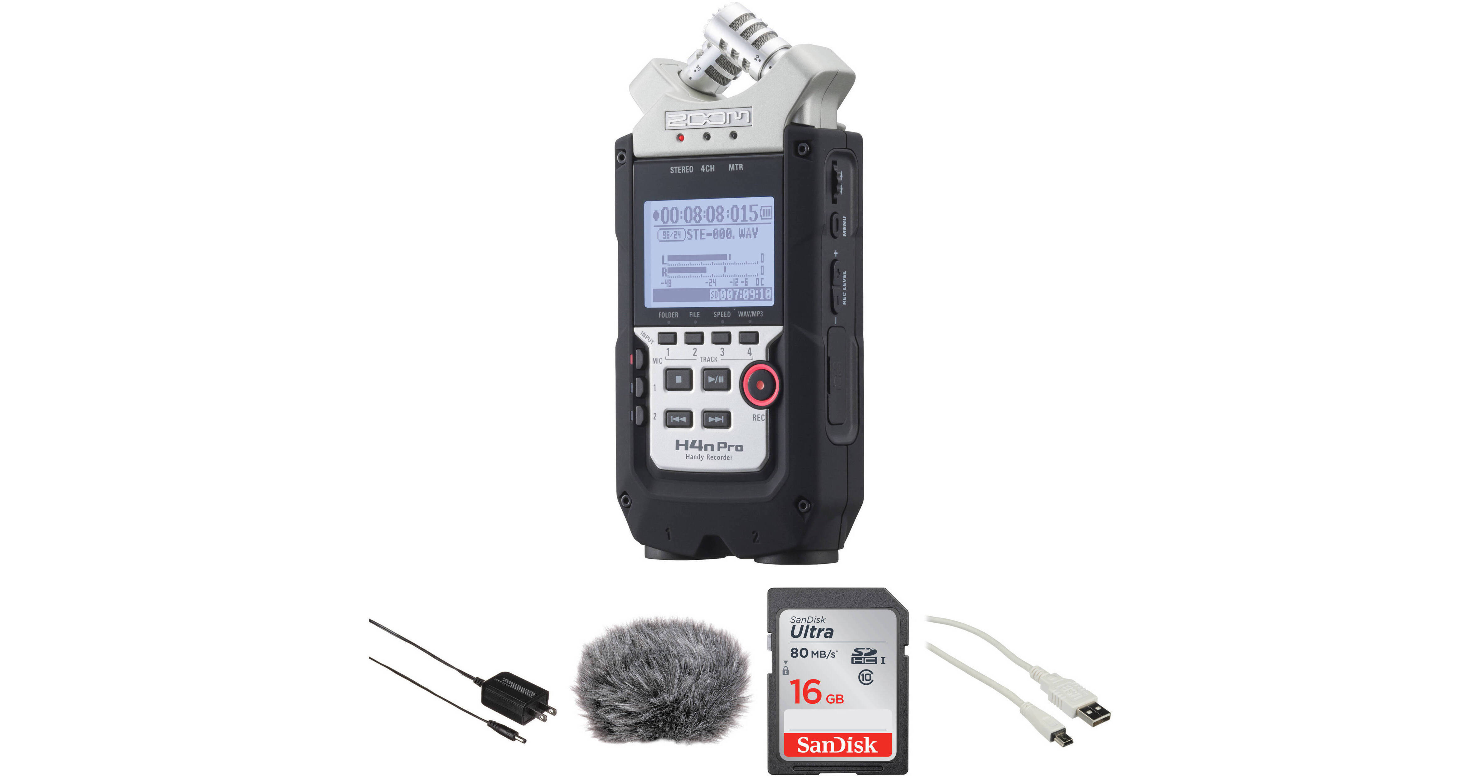 Zoom H4n Pro 4-Input / 4-Track Recorder Home Studio Kit B&H Zoom H4n Pro 4-Input / 4-Track Recorder Home Studio Kit B&H