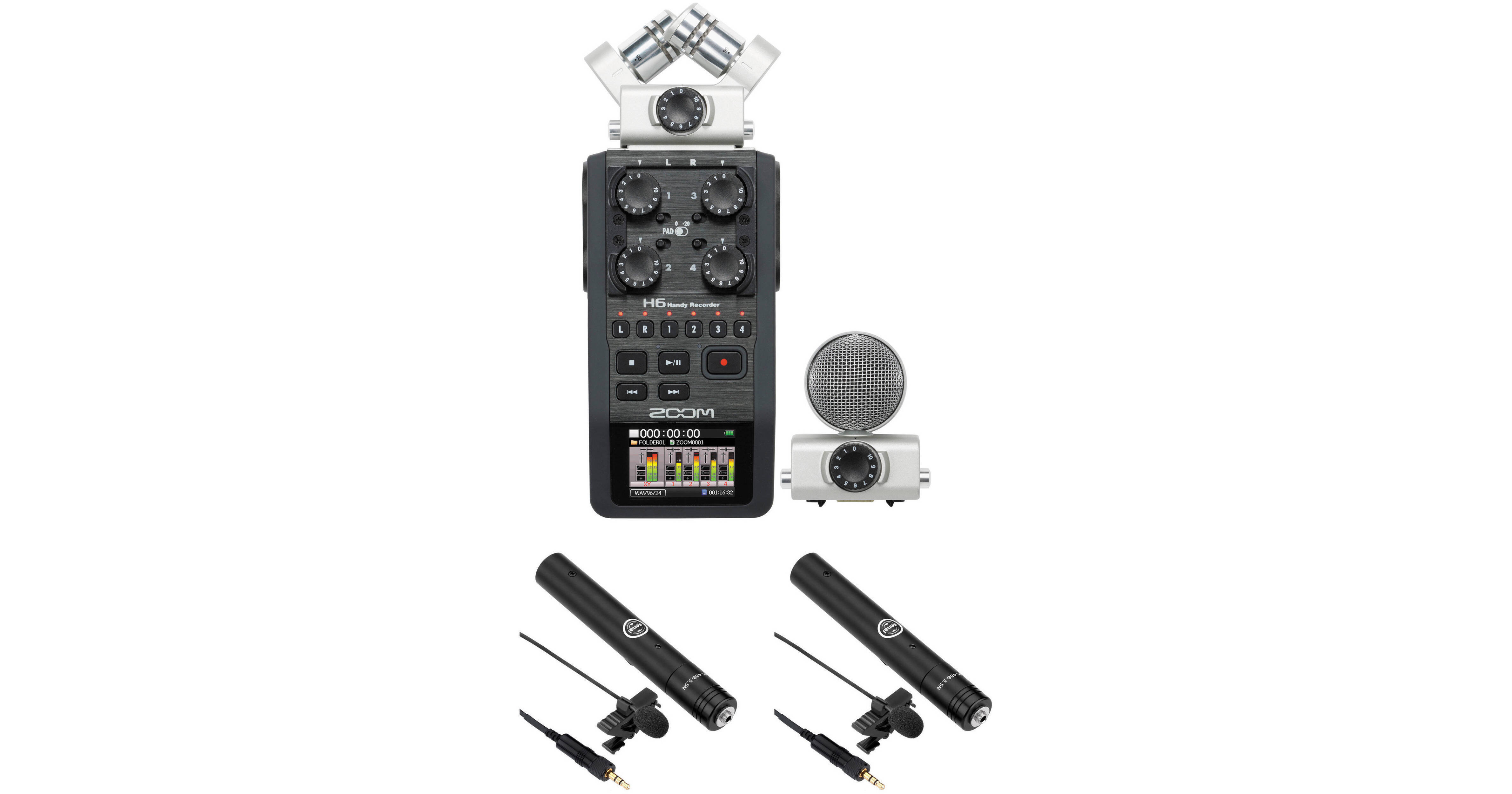 Zoom H6 2-Person Interview Kit with Lav Mics B&H Photo Video
