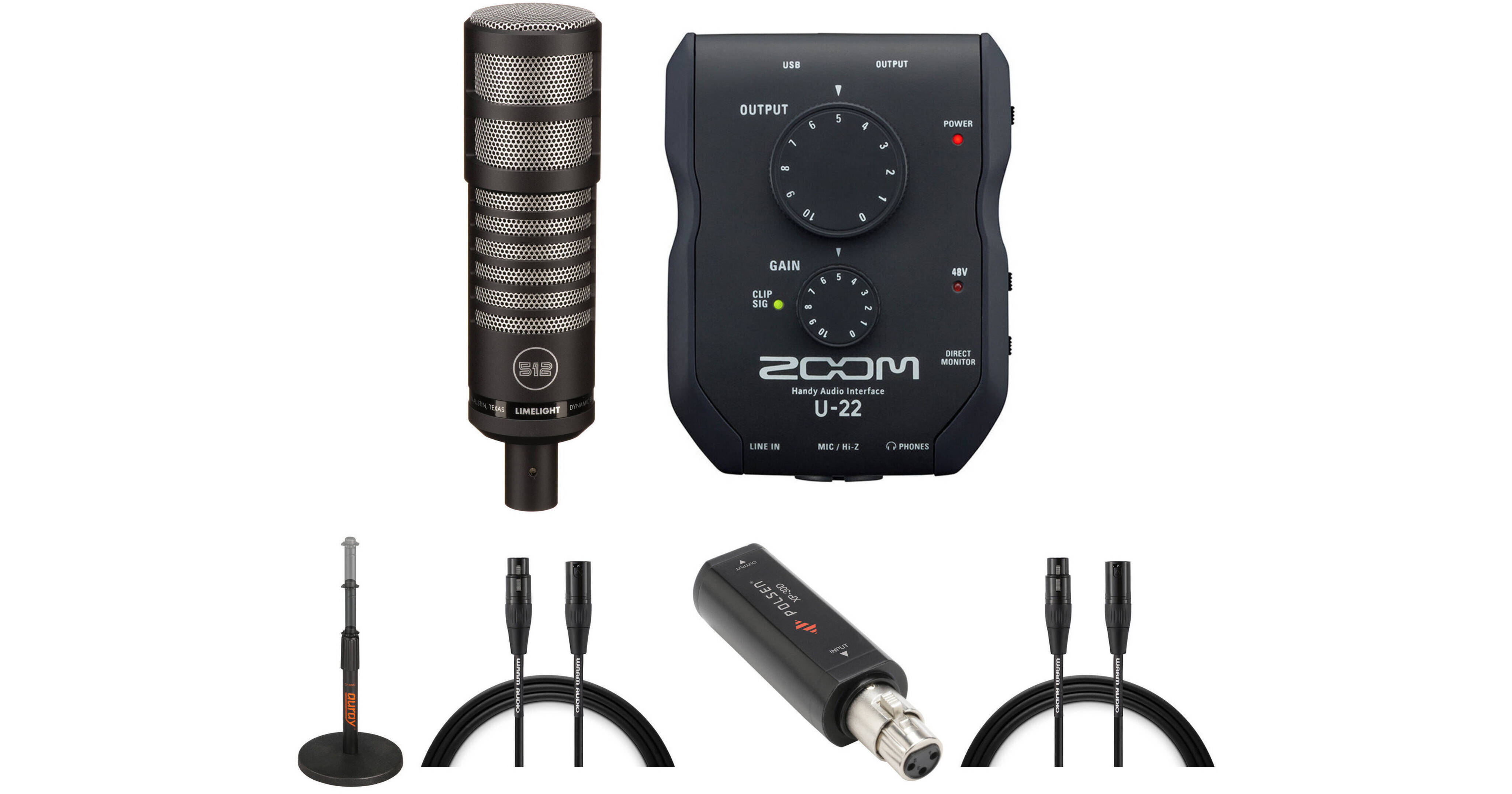 Zoom U-22 Ultracompact Audio Interface Kit with Microphone,