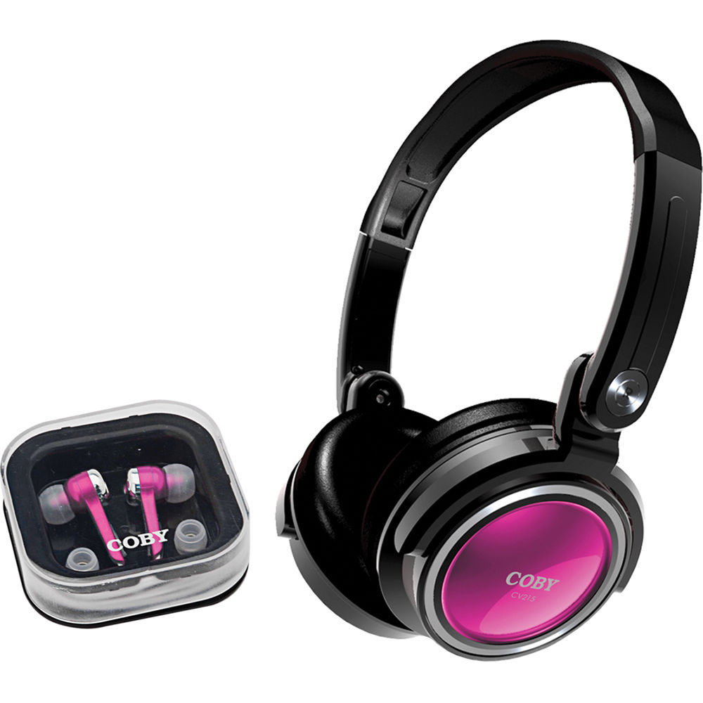 Coby CV215 Jammerz OnEar and InEar Headphone Set (Pink)