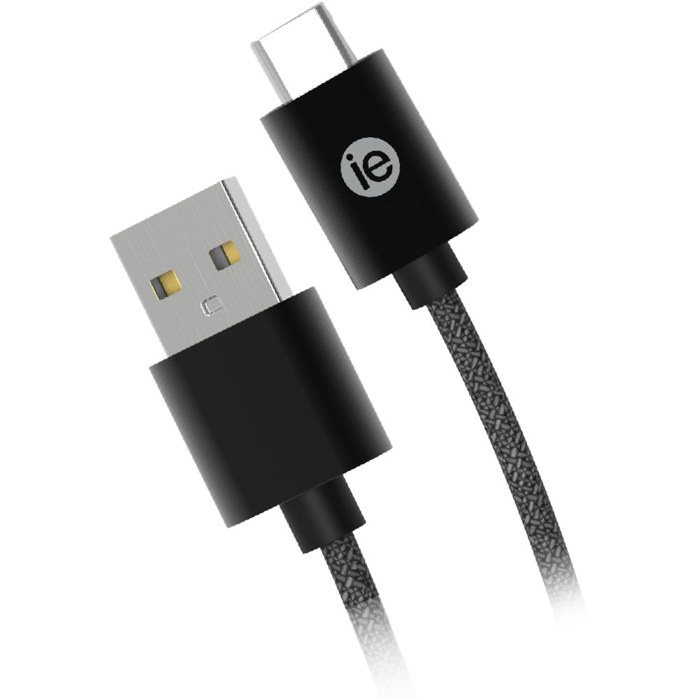 iEssentials Braided USB TypeC Cable (10', Black) IENBC10CBK