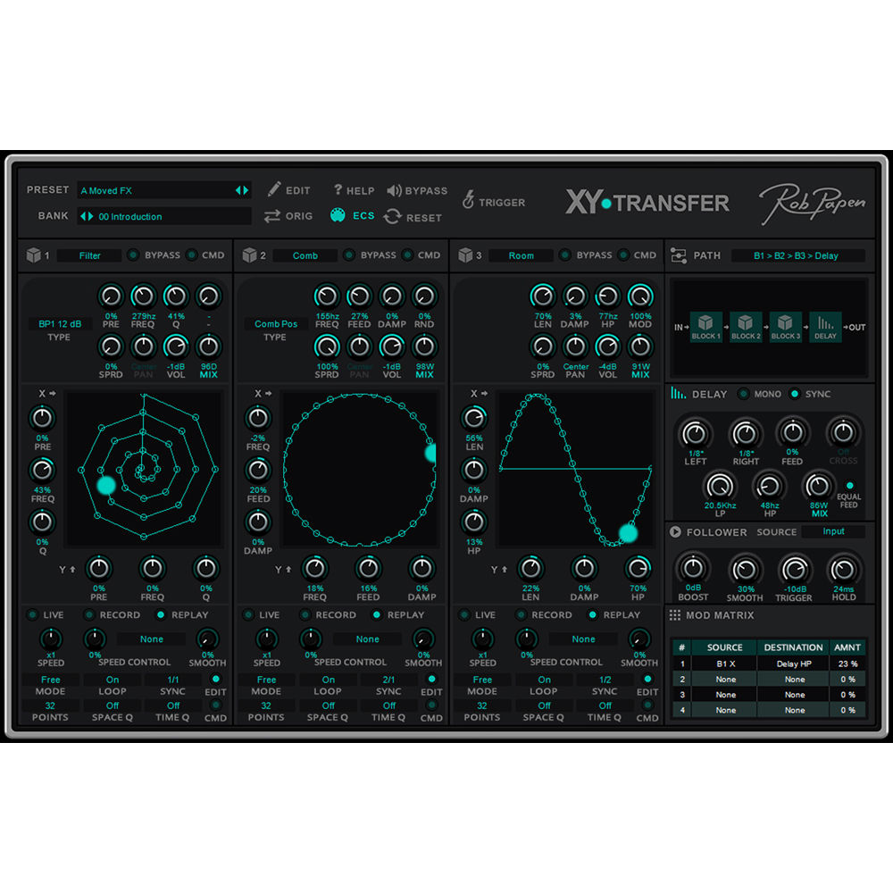 Rob Papen XY Transfer Virtual Filter Bank Software For Sound