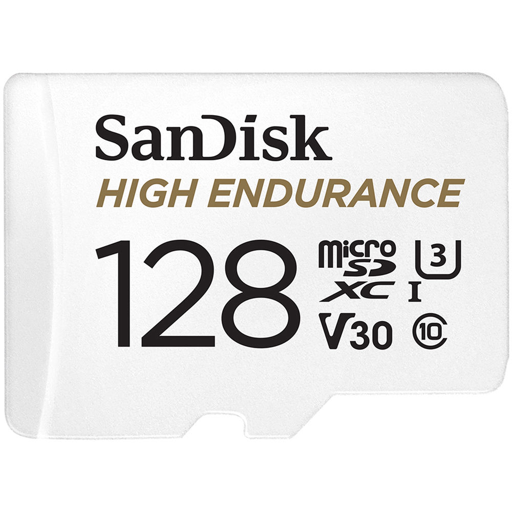 SanDisk 128GB Scheda MicroSDXC High Endurance Con Adattatore SD – Lettura 100MB/s, Scrittura 60MB/s, Per Videocamere E Dash Cam
