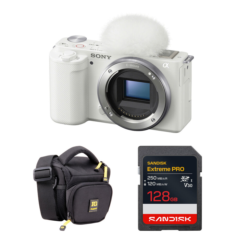 Sony ZV E10 Mirrorless Camera And Accessories Kit White B H