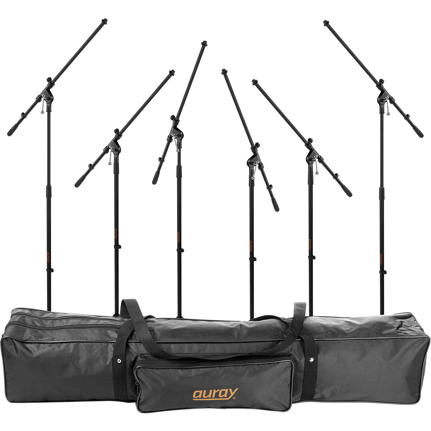 Auray 6 Pack of Auray MS5230F Tripod Mic Stands MS5230FMK2