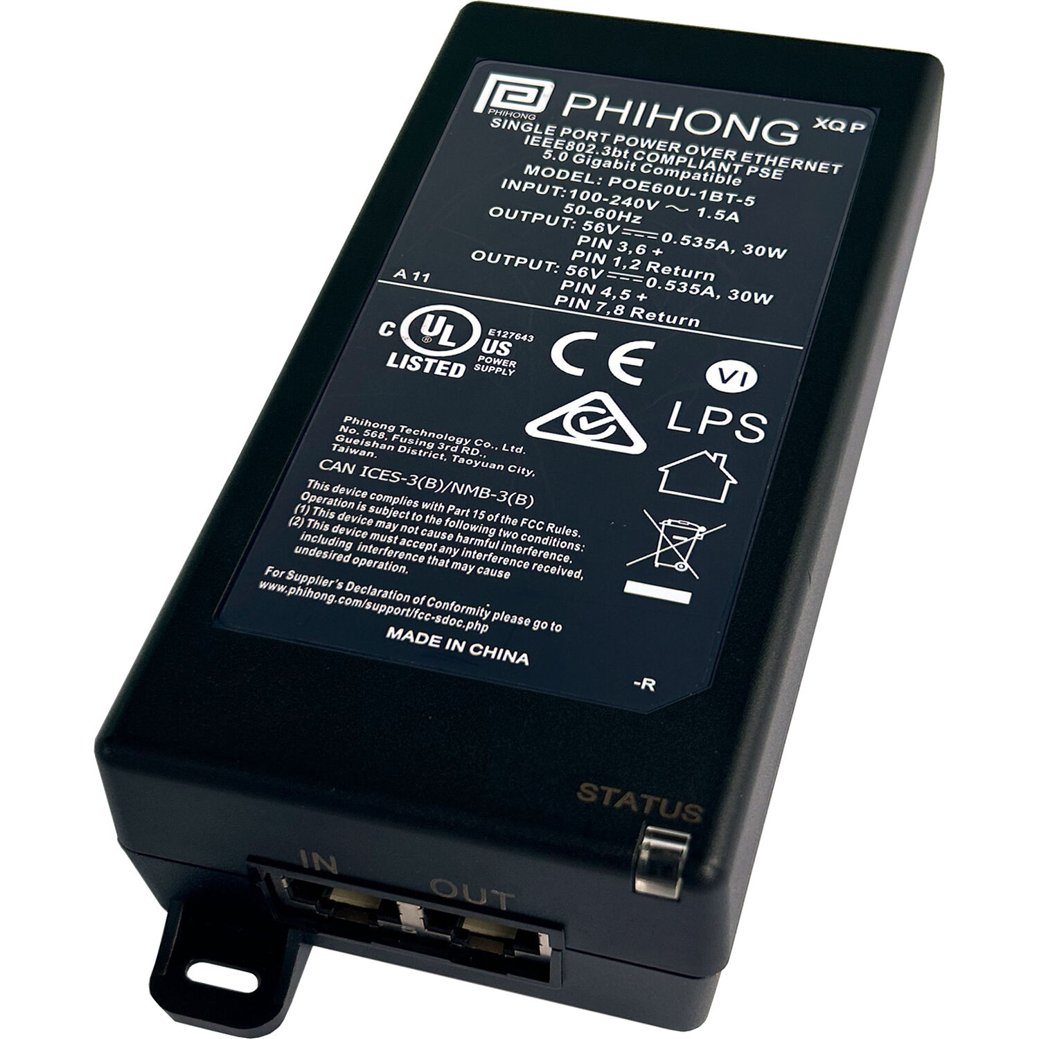 60w Injector Bogen Power Over Ethernet Ultra Injector (56V, 60W) PI5660W B&H