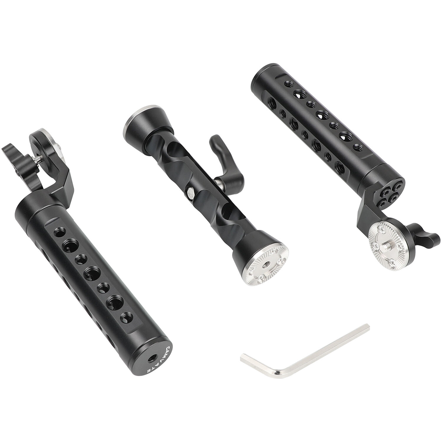 CAMVATE Rosette Style Poignées Pour 15 Mm Rail Rod Clamp DSLR Poignée épaule Cuir (Grip - 7