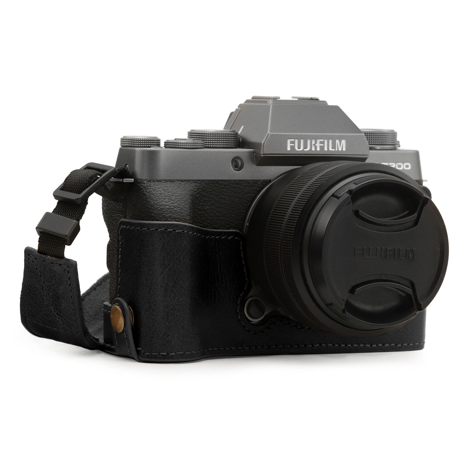 MegaGear Ever Ready Hülle Für Fujifilm X-T3 – Halbe Lederschutzhülle Mit Akkuzugang & Stativbefestigung