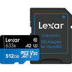 Lexar High-Performance 633x UHS-I microSDXC Memory Card with SD Adapter (512GB)