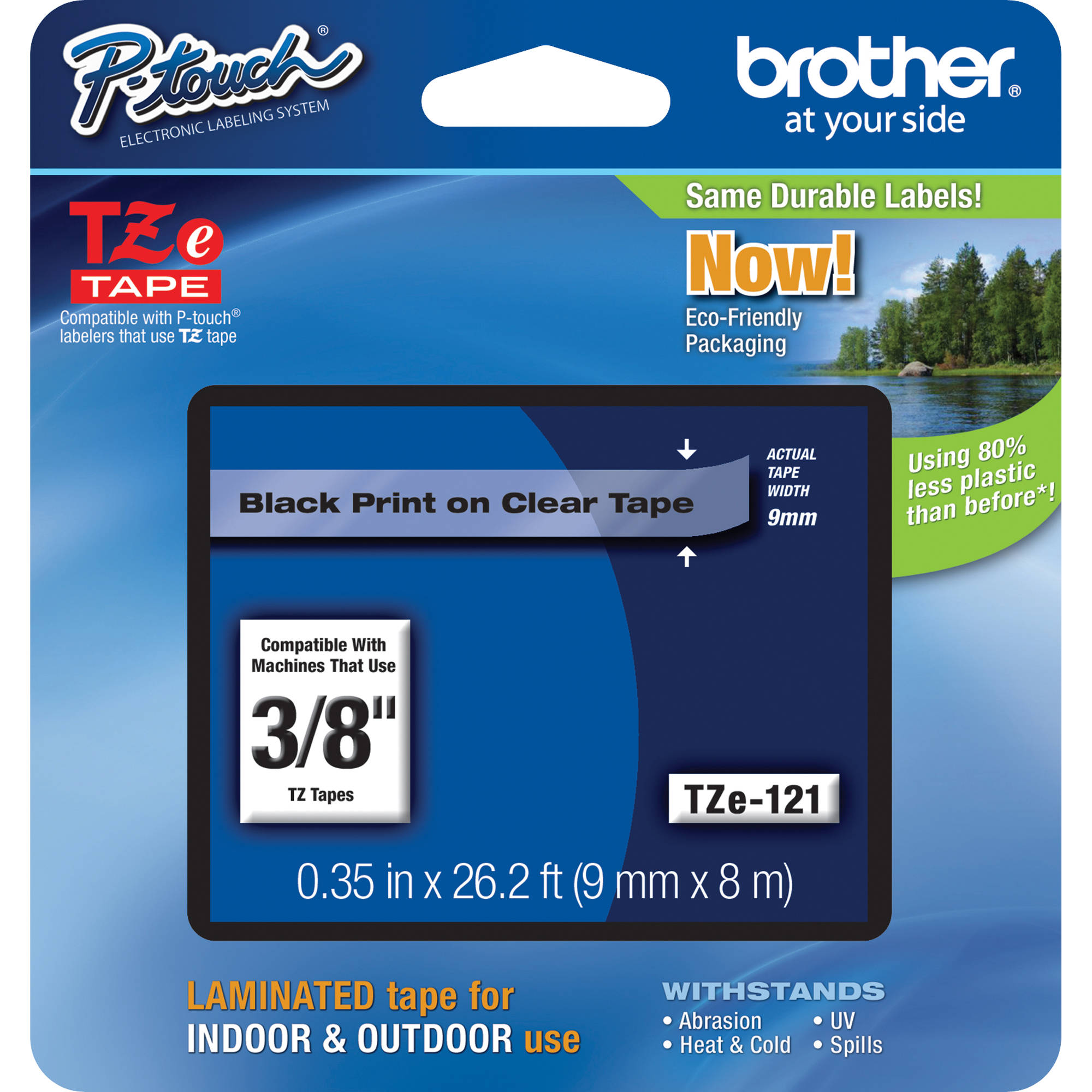 Brother TZe121 Laminated Tape for P 