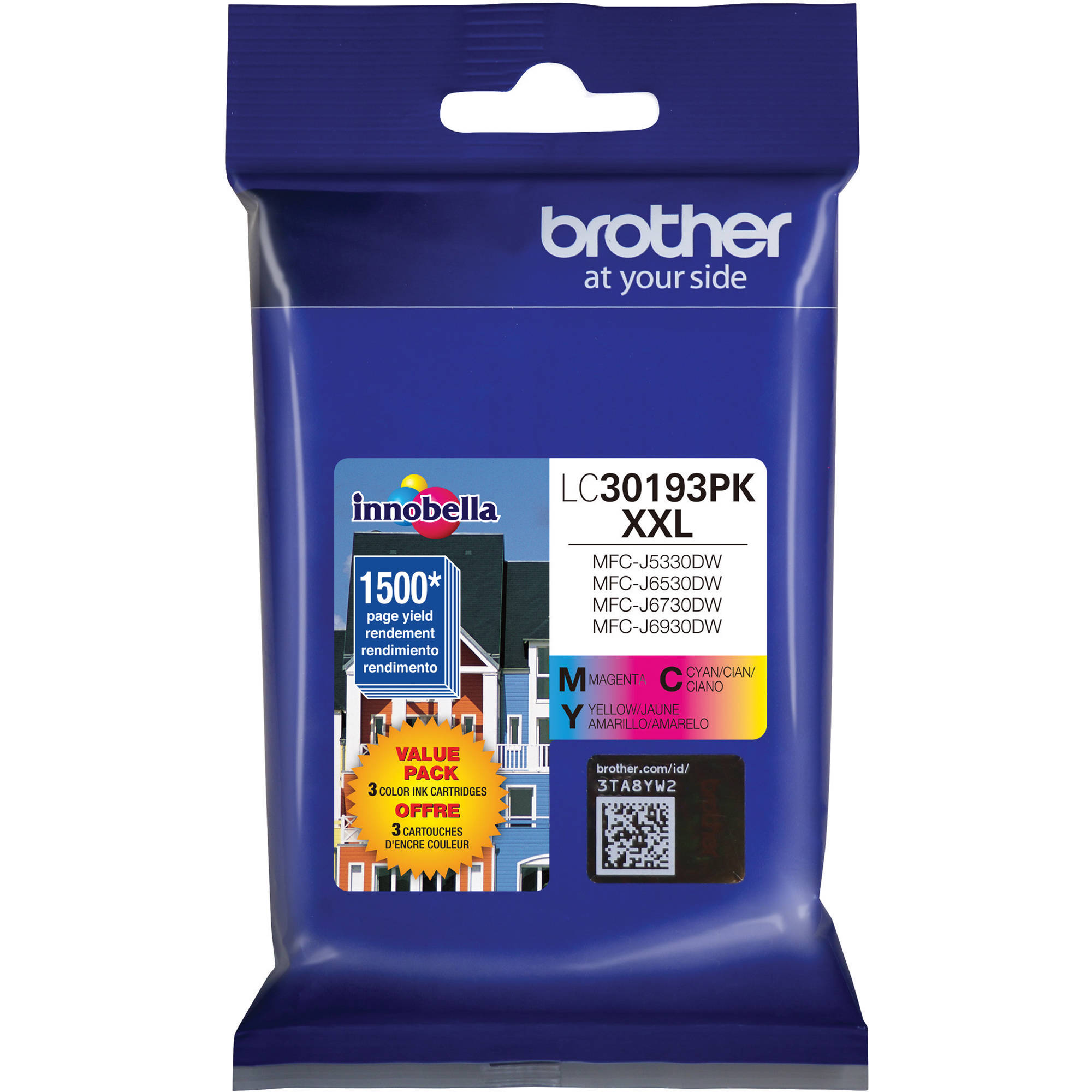 LC30193PKS - Cartouche jet d'encre Brother originale CMY (1 500 pages) main image 1