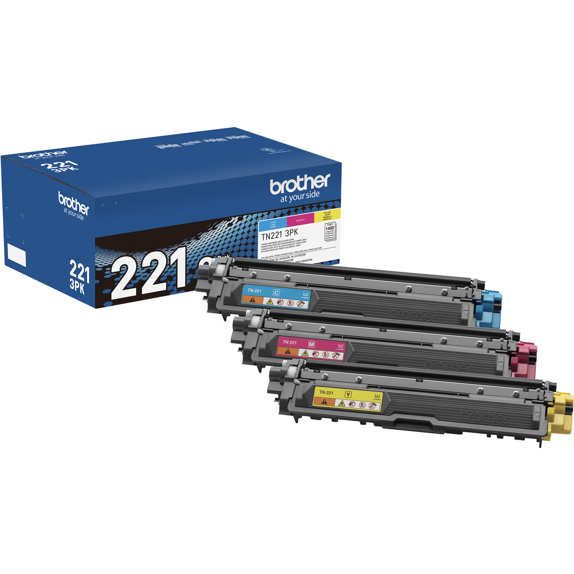 Cool Toner 4-Pack Compatible Toner Cartridges For Brother TN-225 / TN-221 (Black, Cyan, Magenta, Yellow) For MFC-9130CW, HL-3170CDW, DCP-9020CDW