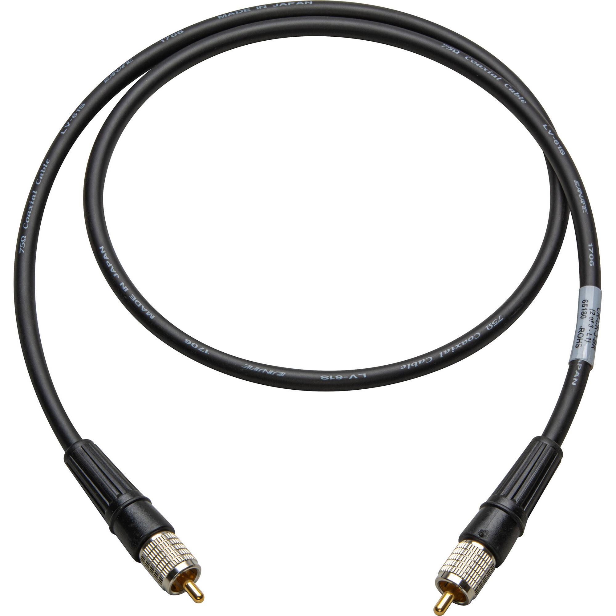 0.5m (1.5ft) Digital Coaxial Audio Cable - 3.5mm TS To RCA, Canare LV-61S, By Ghentaudio