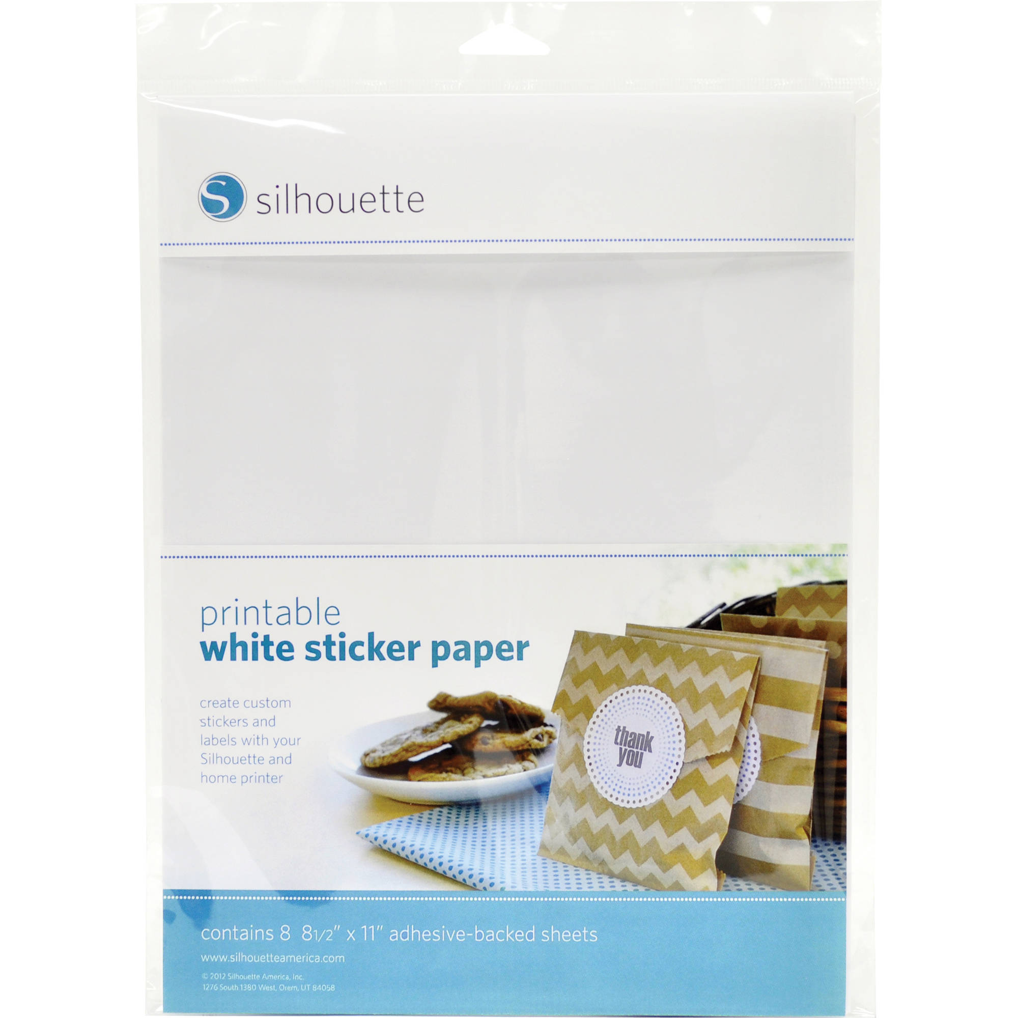 Silhouette Media Adesivo | 8 Fogli Bi-Adesivi 21,6x27,9 Cm | Per Carta, Plastica, Vetro E Decorazioni Fai Da Te