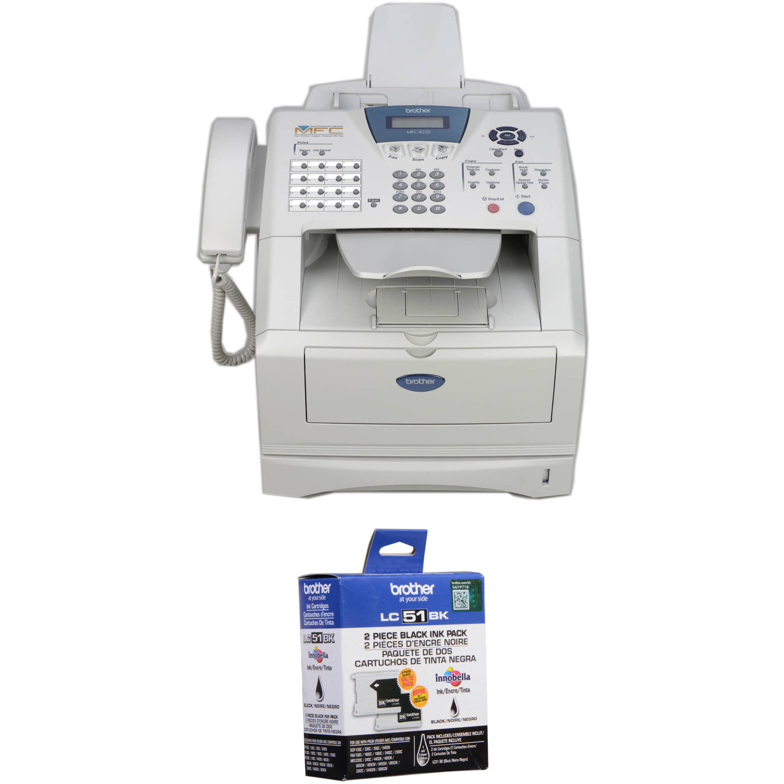 Brother MFC-8220 \u0026 Black Cartridges Kit 