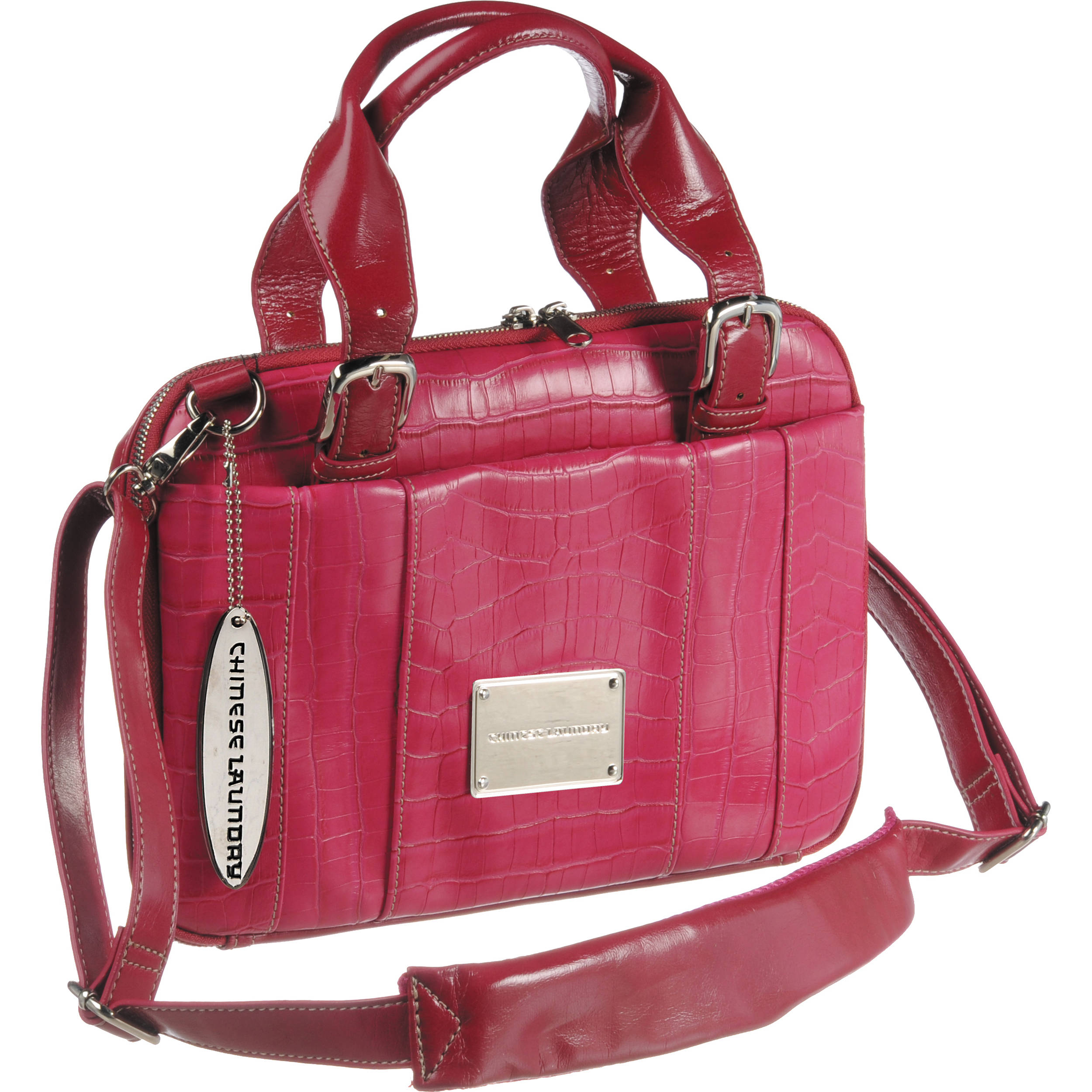Chinese Laundry Croc Netbook Bag Pink 51687 P B H Photo Video