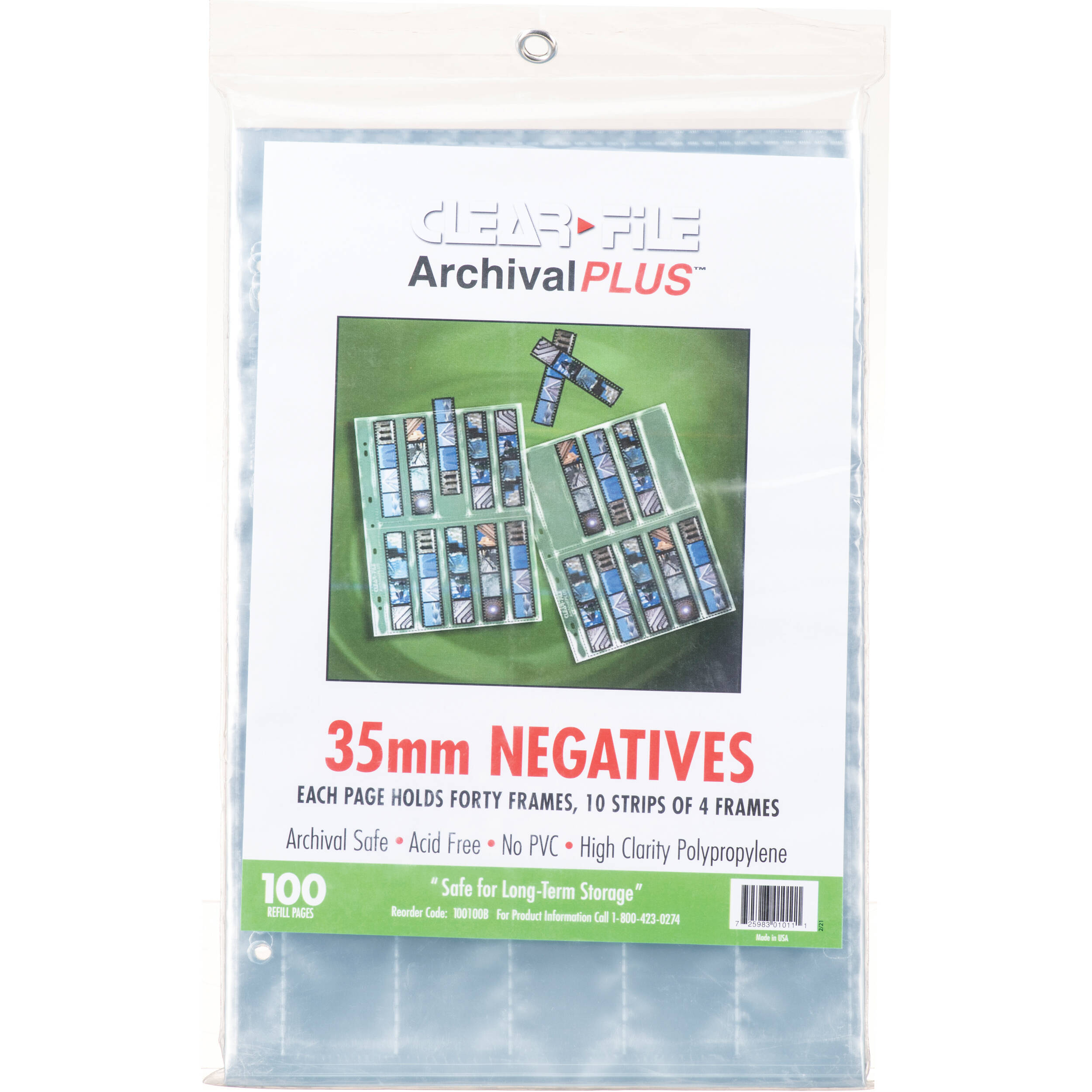 ClearFile Archival Plus Negative Page (100 Pack) 100100B B&H
