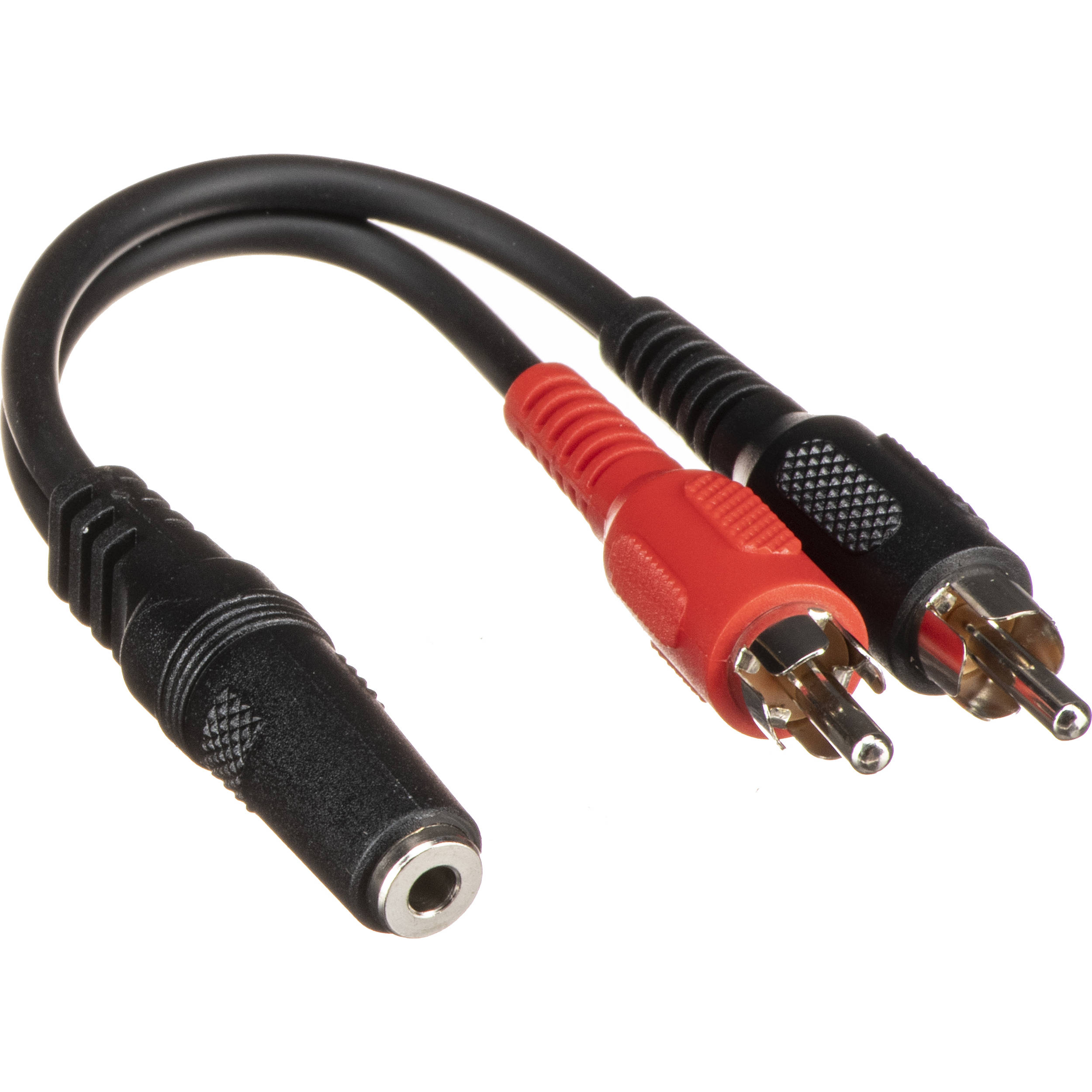 Audio cable with 3.5mm male jack and two female RCA connectors