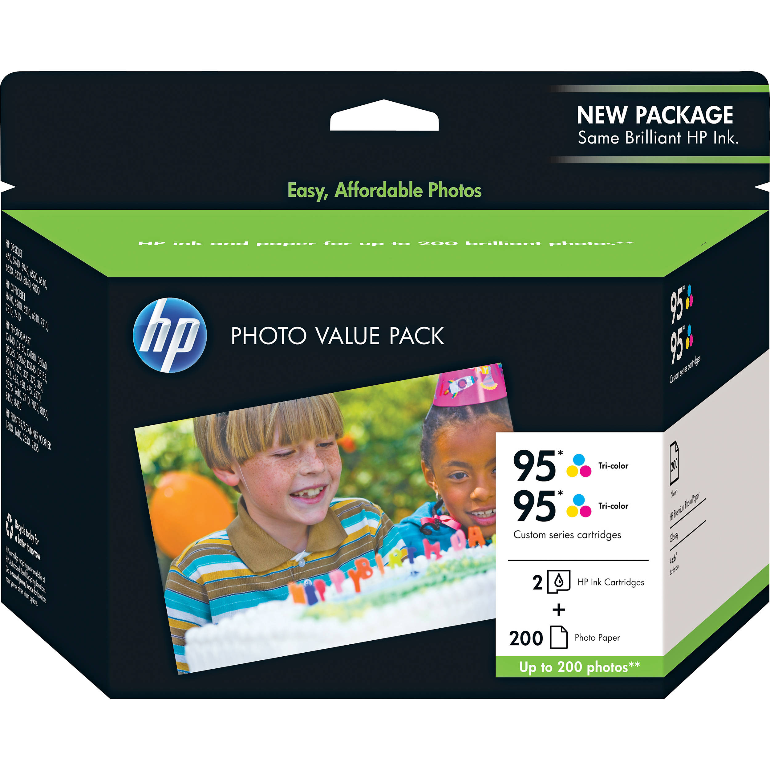 HP Custom 95 Series 200 Sheet Photo Value Pack Q7938AN 140 B H