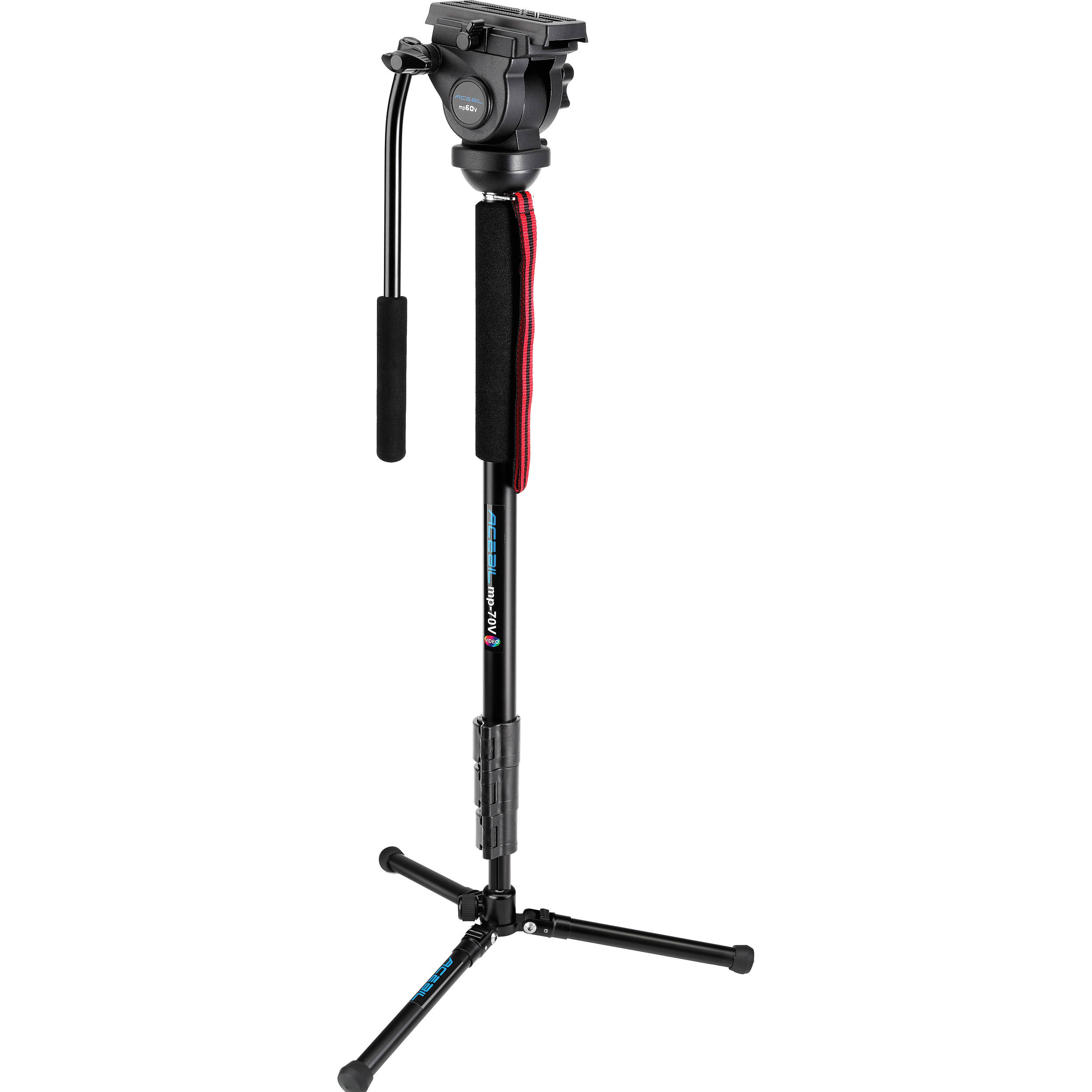 Acebil Mp 70V B Aluminum Video Monopod With Pan Tilt MP 70V B 
