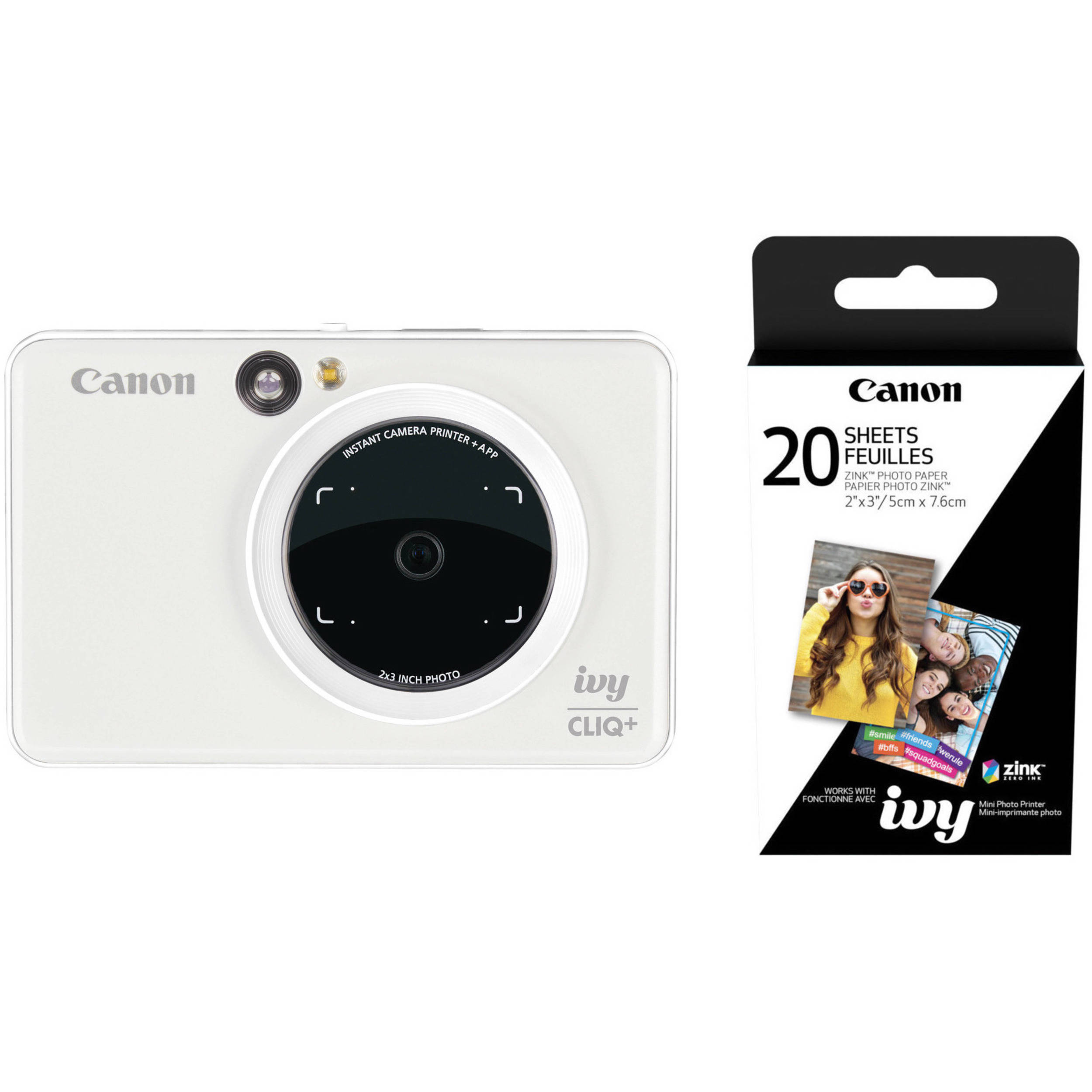 Canon IVY CLIQ Instant Camera Printer With 20 Sheets Of Paper Canon IVY CLIQ Instant Camera Printer With 20 Sheets Of Paper