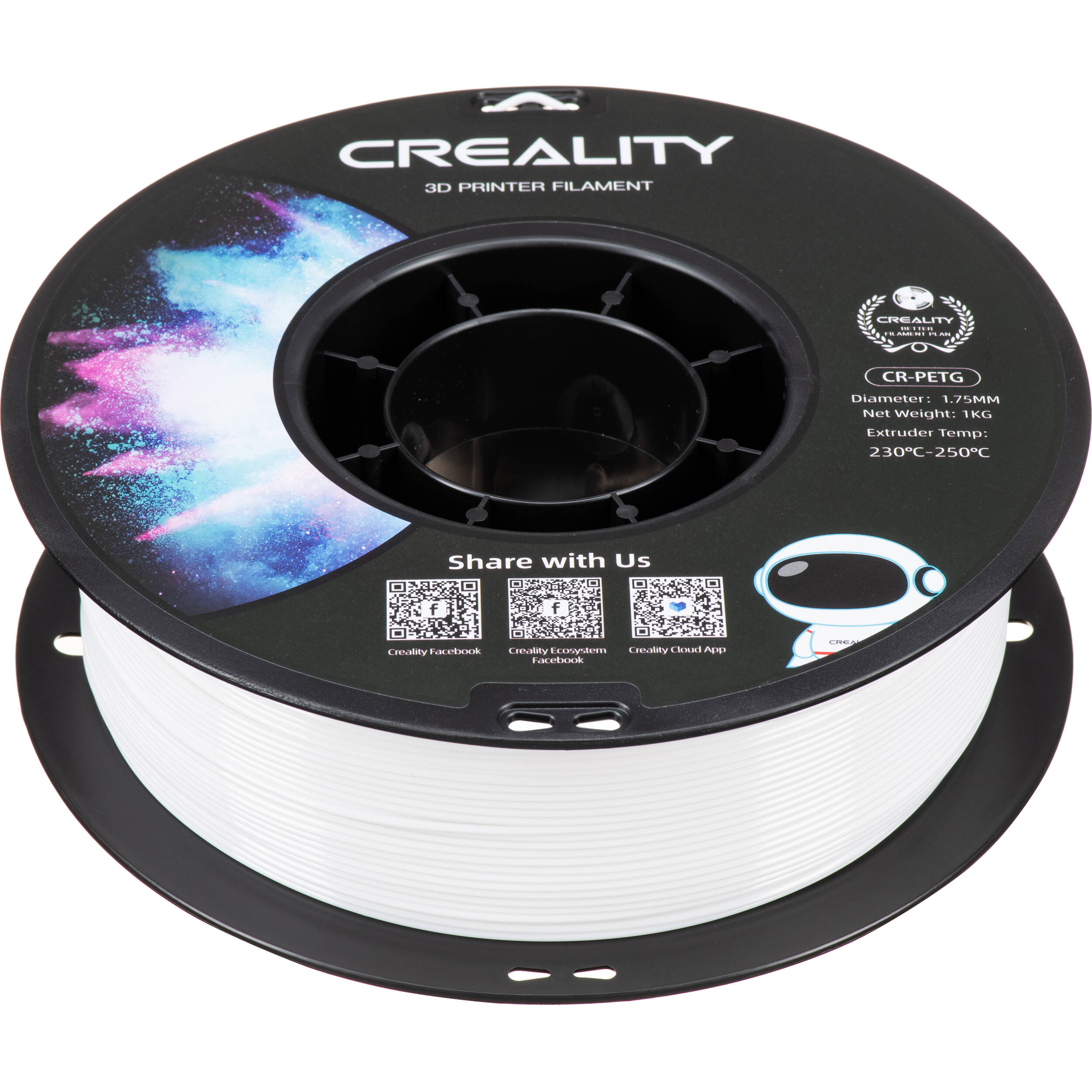 Creality 1 75mm cr petg filament 1kg white cr petg white b h
