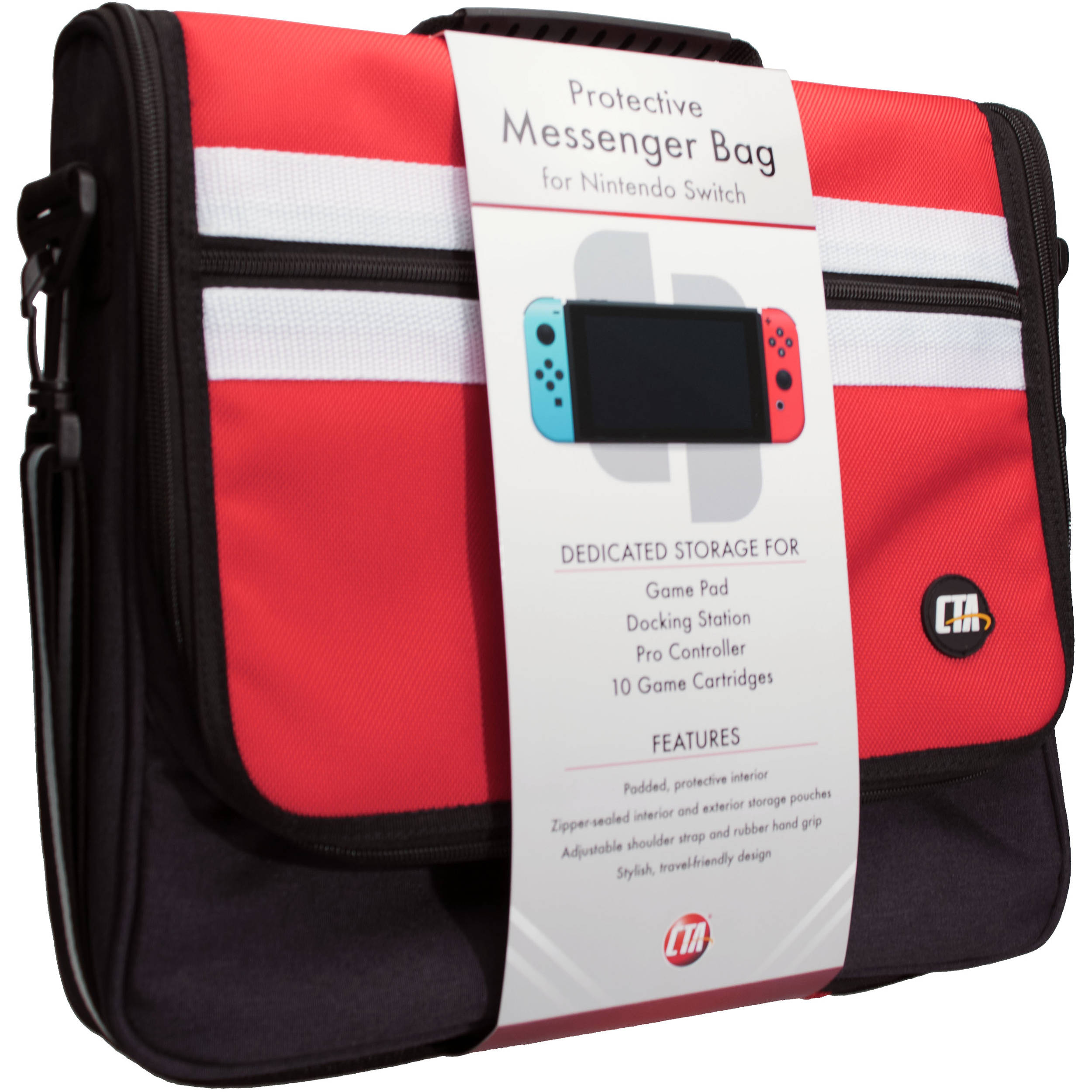 CTA Digital Protective Messenger Bag for Nintendo Switch SWIPMB