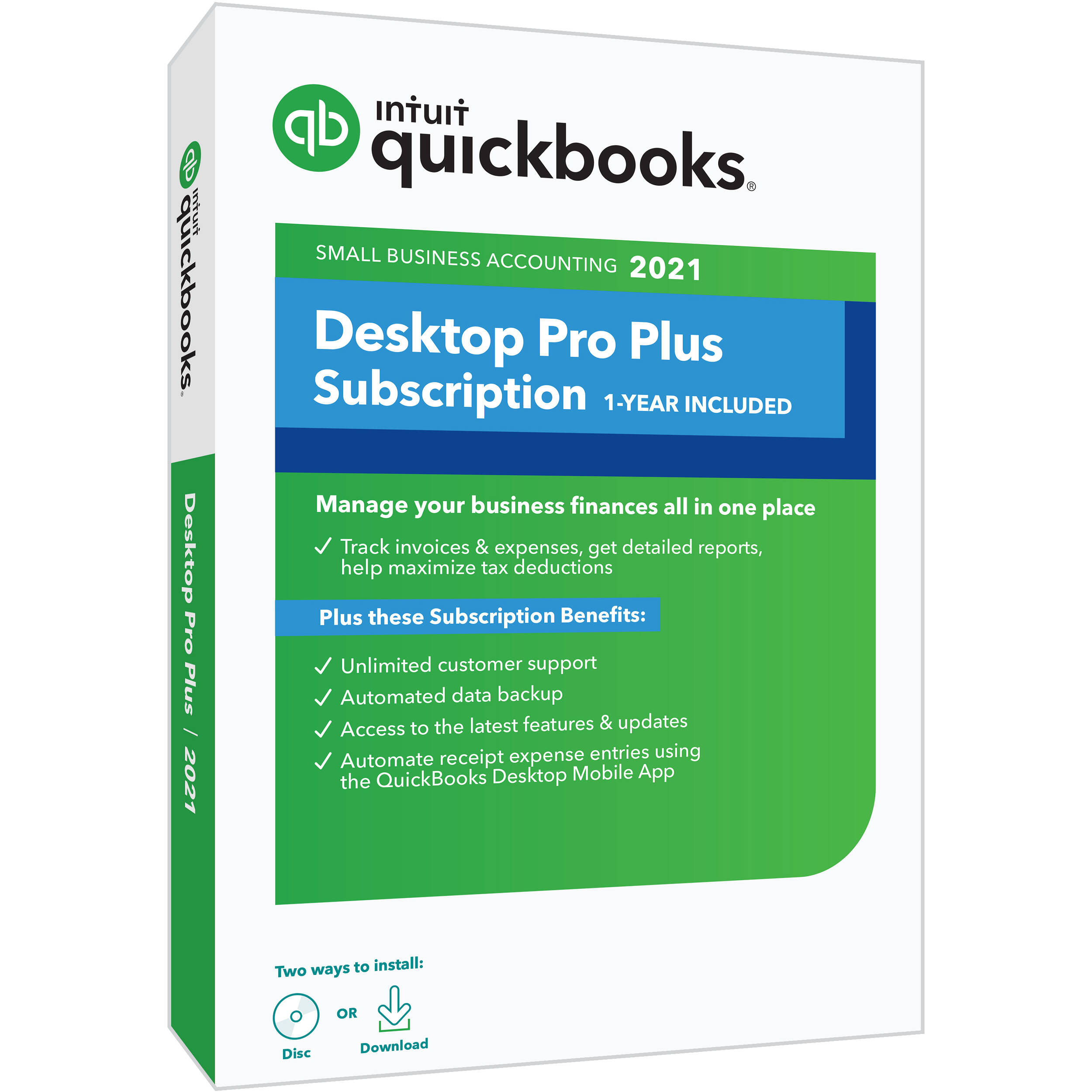 Intuit Quickbooks Desktop Pro Plus 2021 OneYear 608603 B&H