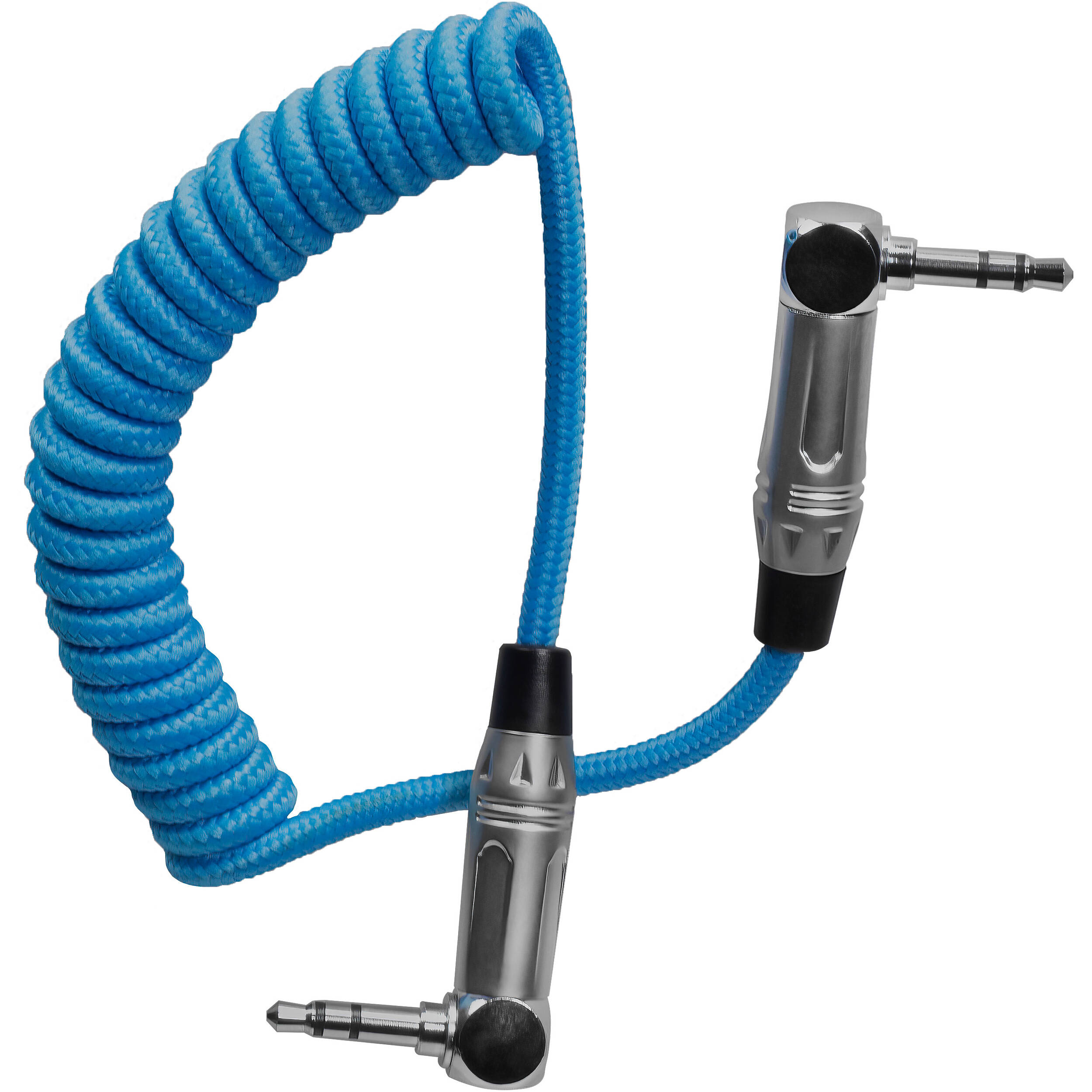 Kondor Blue Coiled 3.5mm Right-Angle TRS Stereo Audio