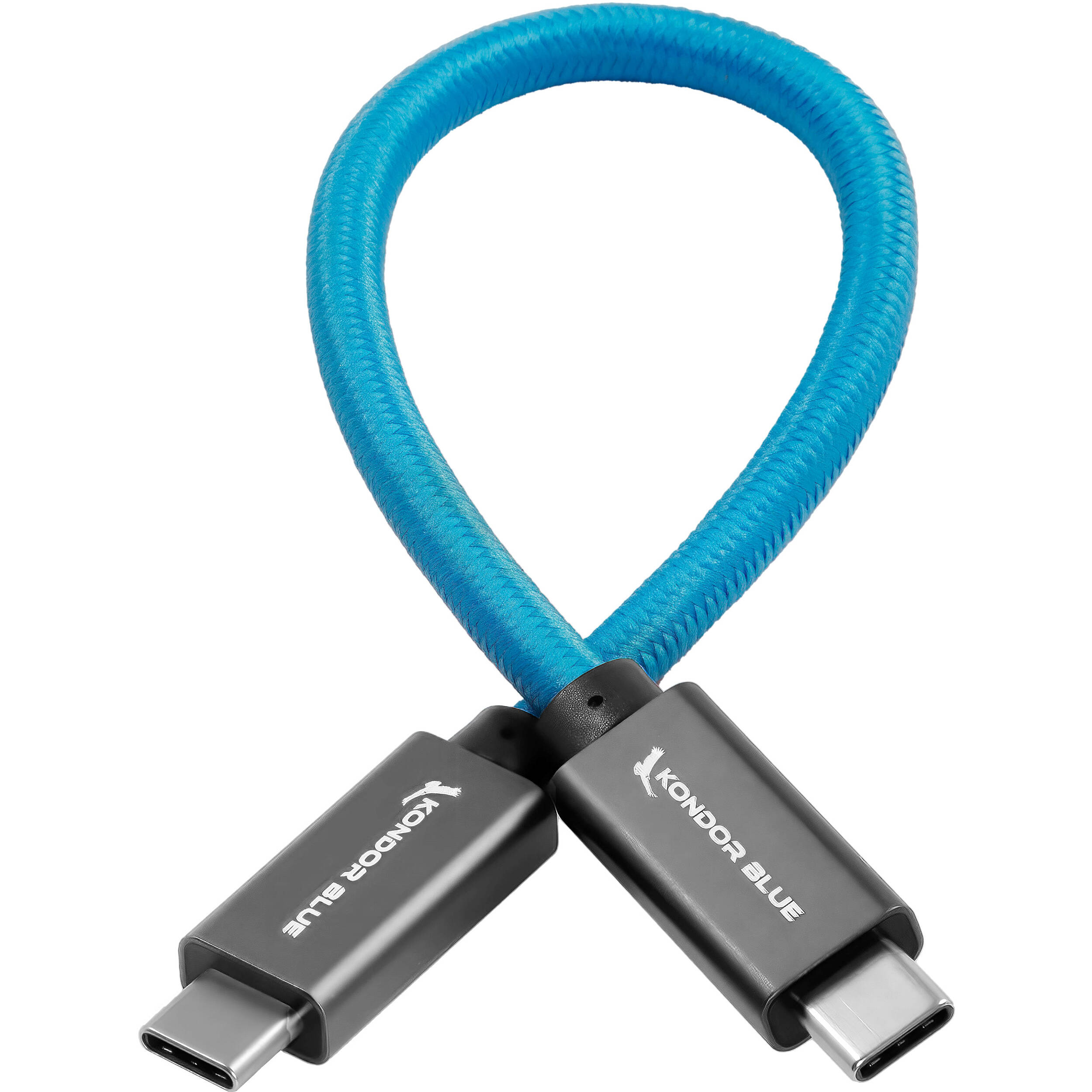 KONDOR BLUE Cavo dritto da USB C a USB A 3A 60W 5Gb/s da 5 piedi | Cavo intrecciato ad angolo retto per la consegna di dati ed alimentazione
