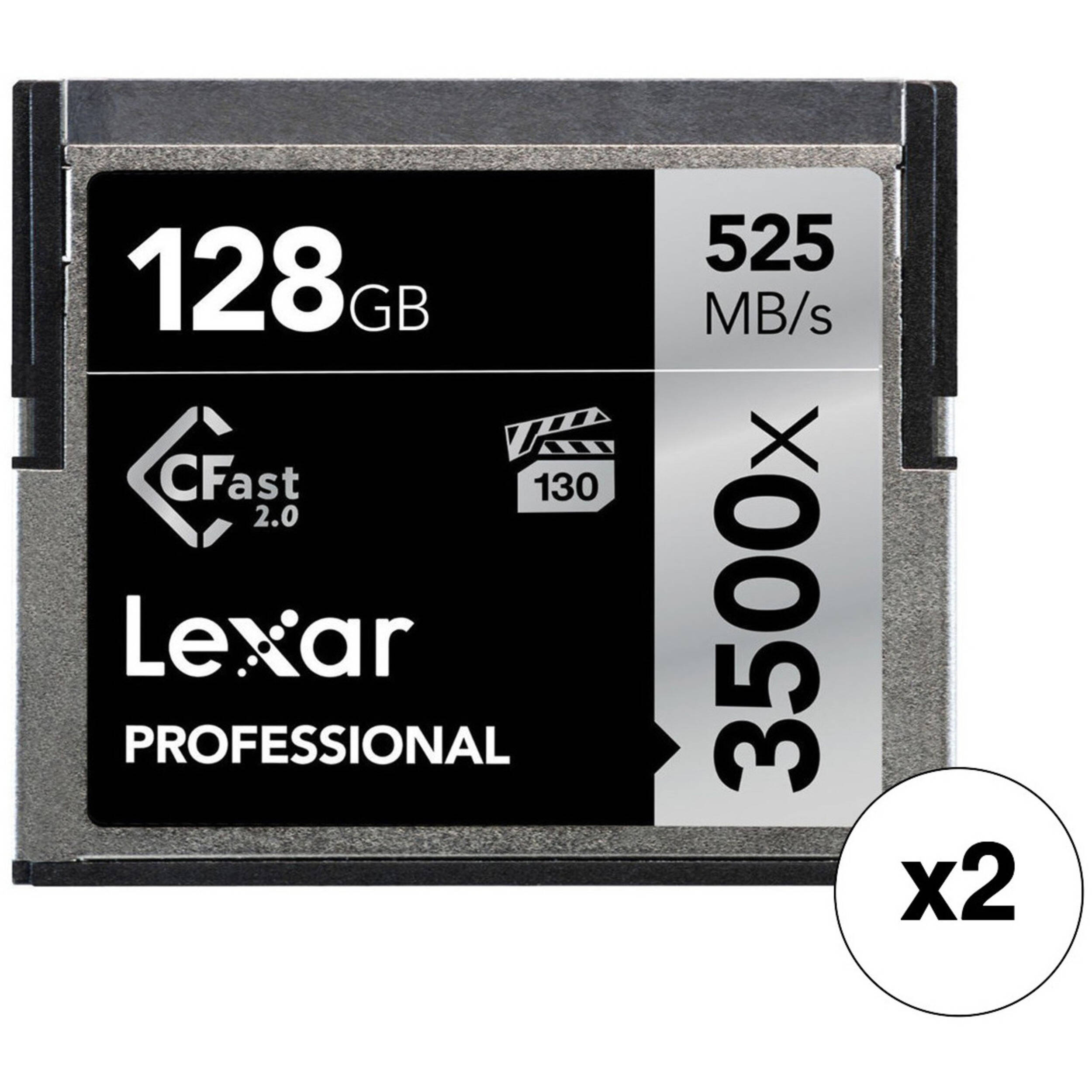 Lexar 128GB Professional 3500x CFast 2 0 Memory Card 2 Pack 