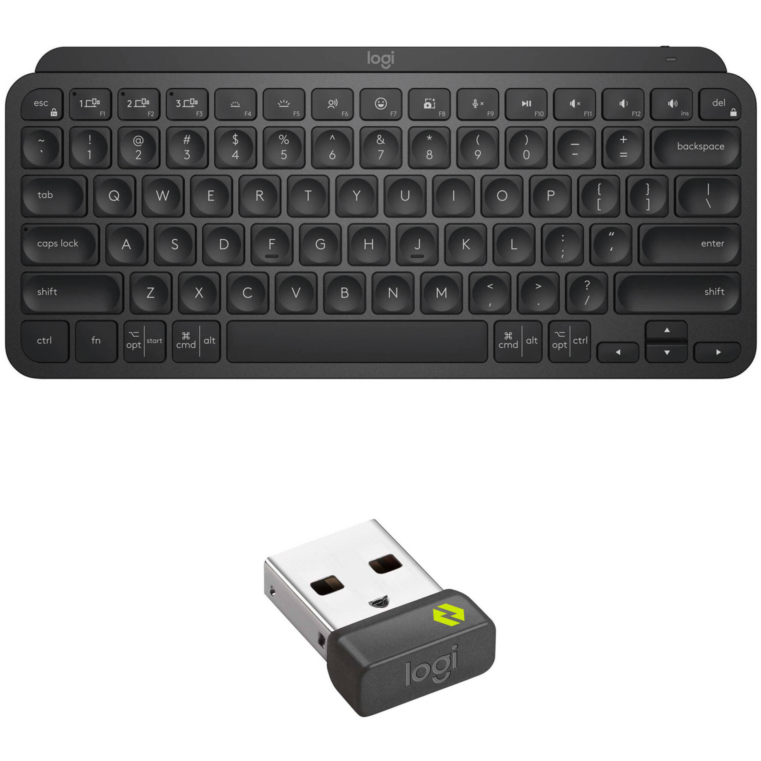 Logitech MX Keys Mini Wireless Keyboard & Logi Bolt USB Receiver Bundle  (Black)