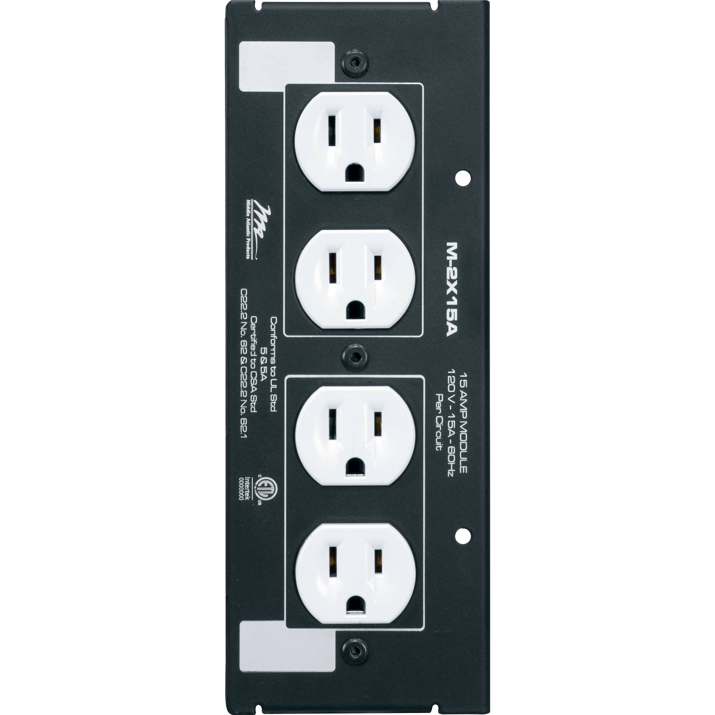 Double Raceway Middle Atlantic MPR Raceway Double Duplex Module (15A) M-2X15A