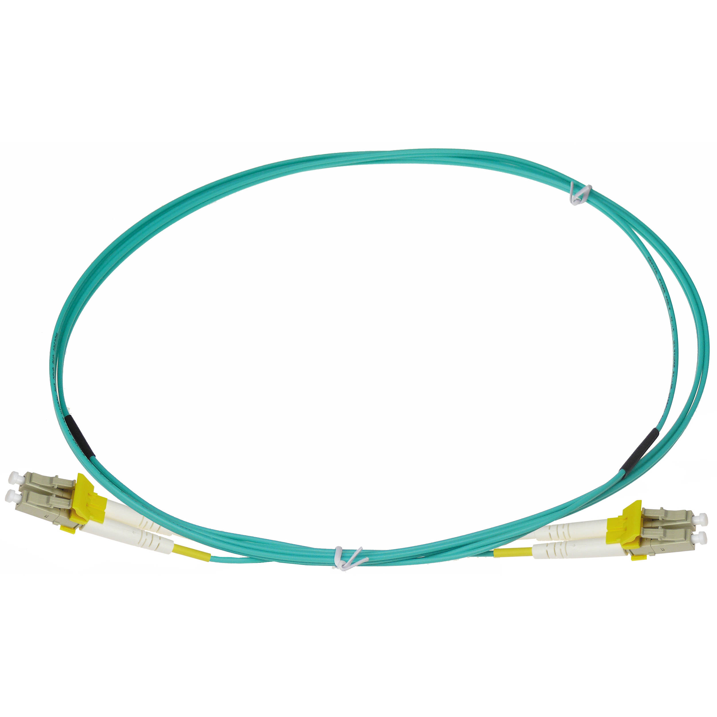 OM4 50/125 LC-SC Multimode Fiber Optic Cable Duplex 2m (7ft) - Aqua