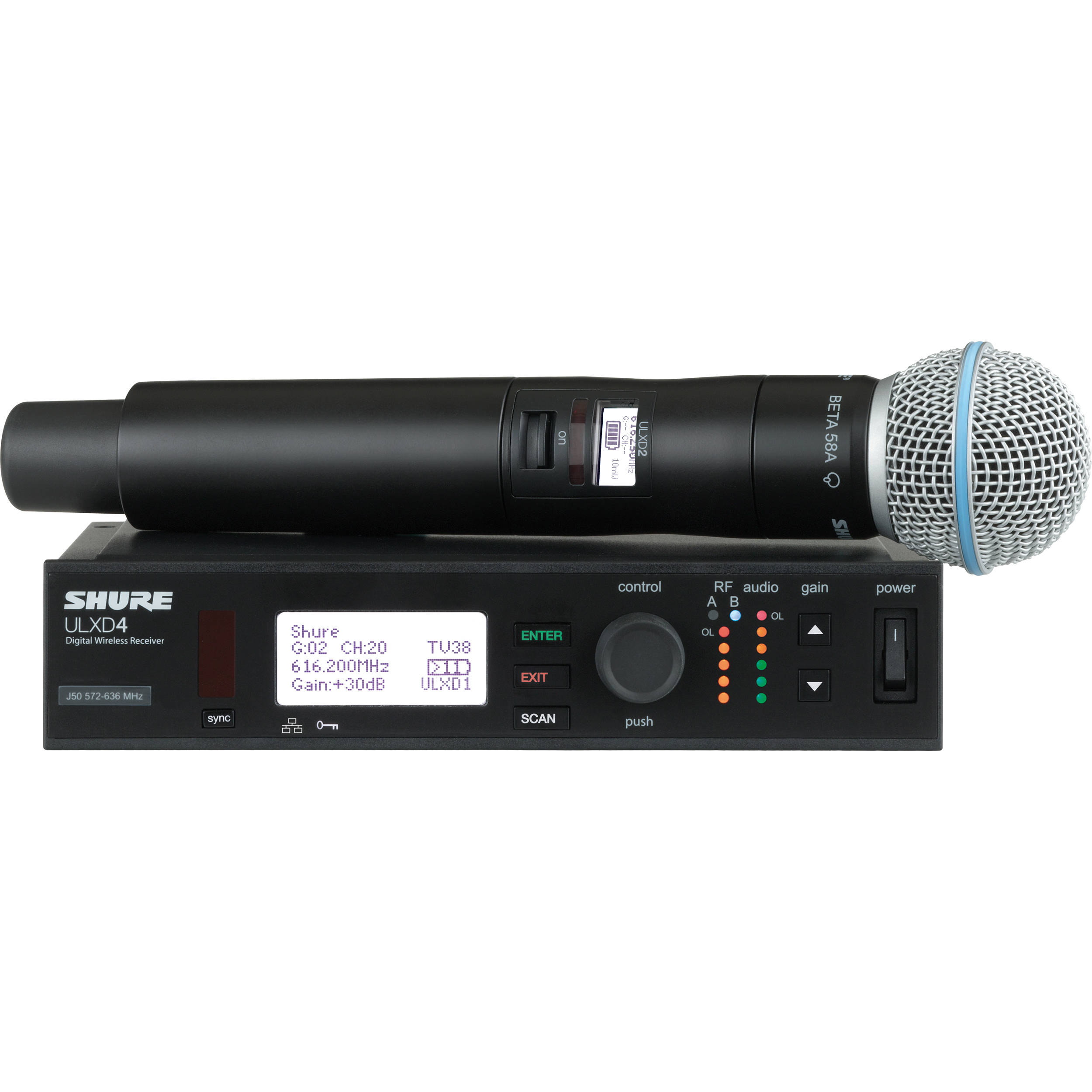 Shure ULXD2/SM58 Digital Handheld Wireless ULXD2/SM58-G50 B&H