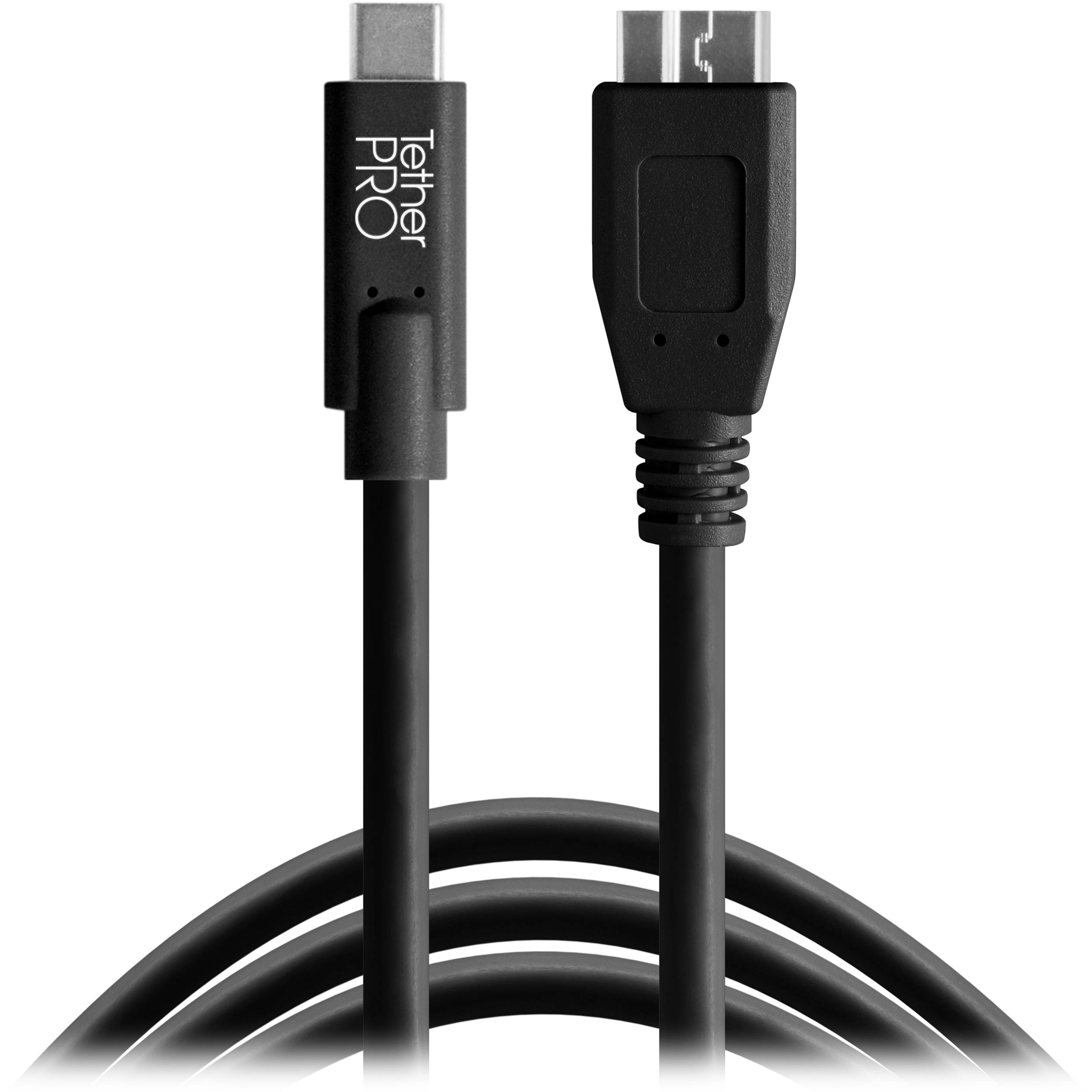 Tether Tools TetherPro USB Type C Male To Micro USB CUC3315 BLK