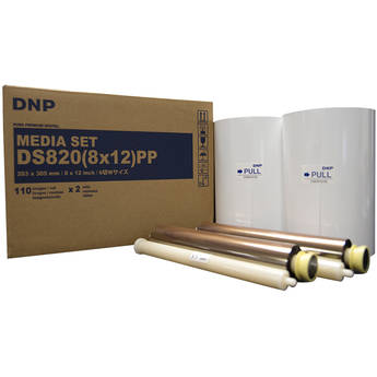 DNP Pure Premium Media for DS820A Printer 8x12 110 Prints Per Roll 2 Rolls Per Case (220 Total Prints)