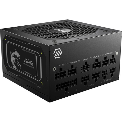MSI MAG A750GL PCIE 5.1 & ATX 3.1 Gaming Power Supply - Full Modular - 80 Plus Gold Certified 750W - Compact Size - ATX PSU - 10 Year Warranty
