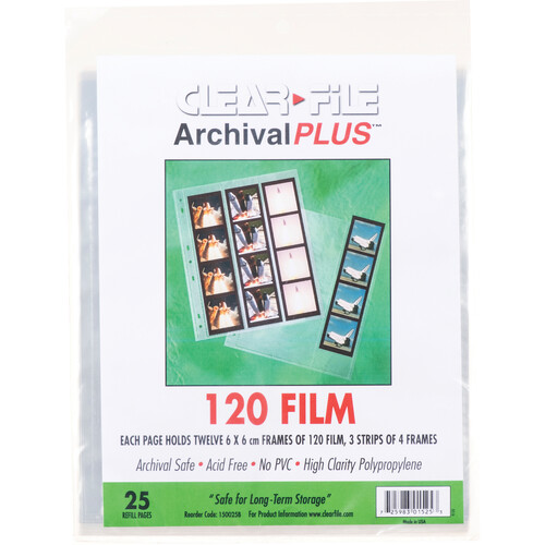 ClearFile Archival Plus Negative Page, 6x6cm - 25 Pack 150025B
