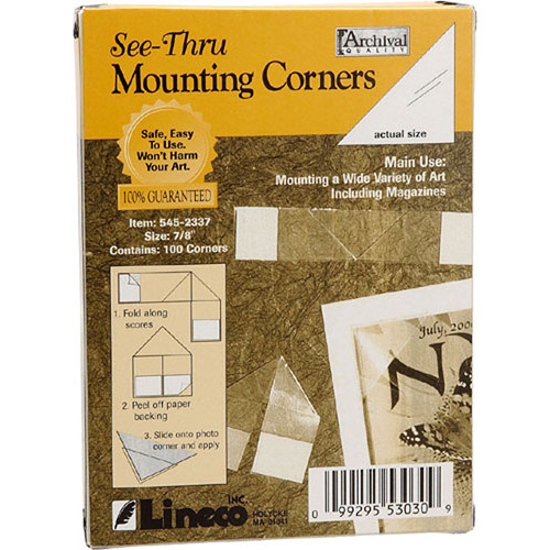 Lineco Archival Mounting Corners 7/8" Box of 100 5452337