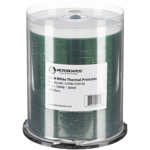 Microboards Printable 52x CD-R (100-Pack) MIC-CDR80-EVR100 B&amp;H