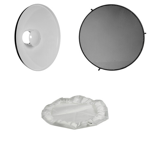 Kit Réflecteur Beauty Dish Blanc Avec Grille Et Sac – Pour Flash Profoto (occasion)