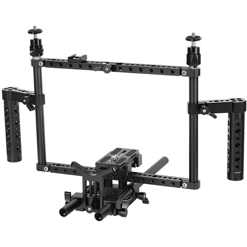 CAMVATE 15 mm single rod klem Installeer op 1/4-20 schroefdraadgat voor camerakast (zwarte knop