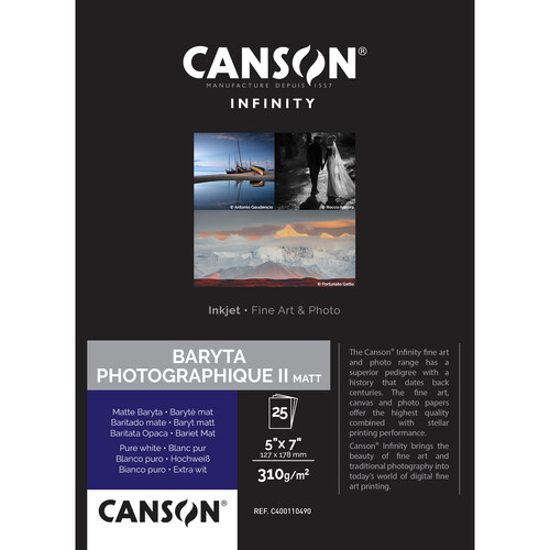 Papier jet d'encre CANSON Infinity Baryta Photographique II satiné 310g