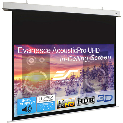 Elite Screens Evanesce AcousticPro UHD Series 16:9 Electric Projection Screen (126")