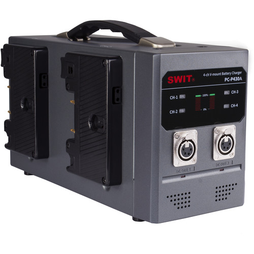 Chargeur Rapide SWIT PC-P430S – 4 Canaux Pour Batteries Monture V, Compatible Sony/Canon/Panasonic