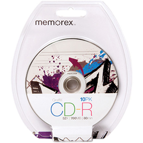 Memorex 700MB / 80-minute 52x Graffiti CD-R Disc 32020023639 B&amp;H
